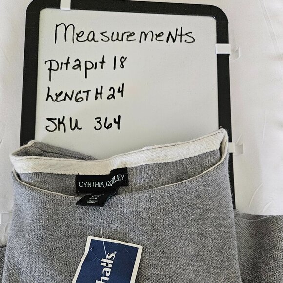 Cynthia Rowley grey soft boat neck sweater with polka dot cuffed sleeves MED - Picture 7 of 7